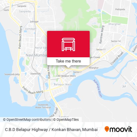 C.B.D.Belapur Highway / Konkan Bhavan map