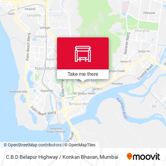 C.B.D.Belapur Highway / Konkan Bhavan map