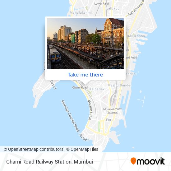 Charni Road Railway Station map