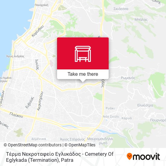 Τέρμα Νεκροταφείο Εγλυκάδος - Cemetery Of Eglykada (Termination) map