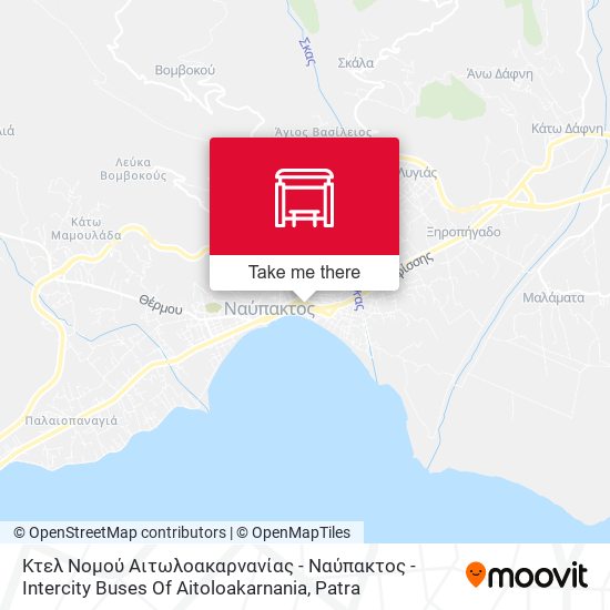 Κτελ Νομού Αιτωλοακαρνανίας - Ναύπακτος - Intercity Buses Of Aitoloakarnania map