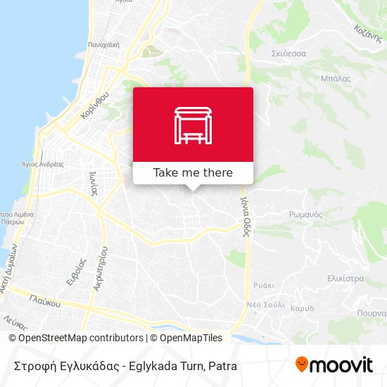 Στροφή Εγλυκάδας - Eglykada Turn map