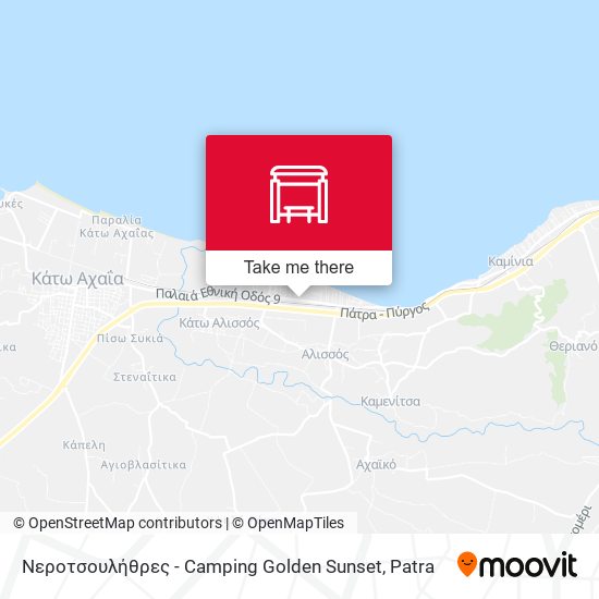 Νεροτσουλήθρες - Camping Golden Sunset map