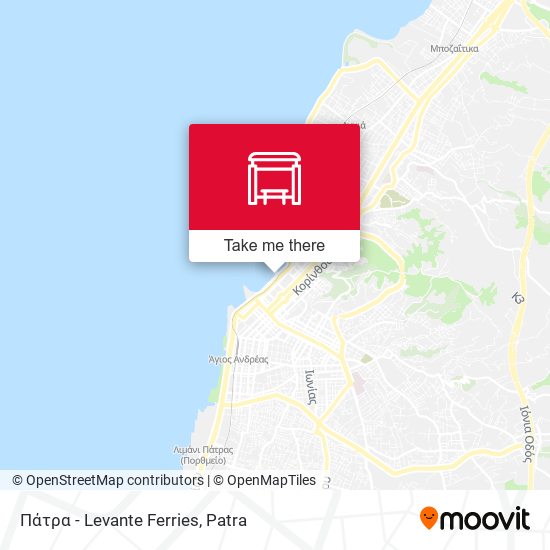 Πάτρα - Levante Ferries map