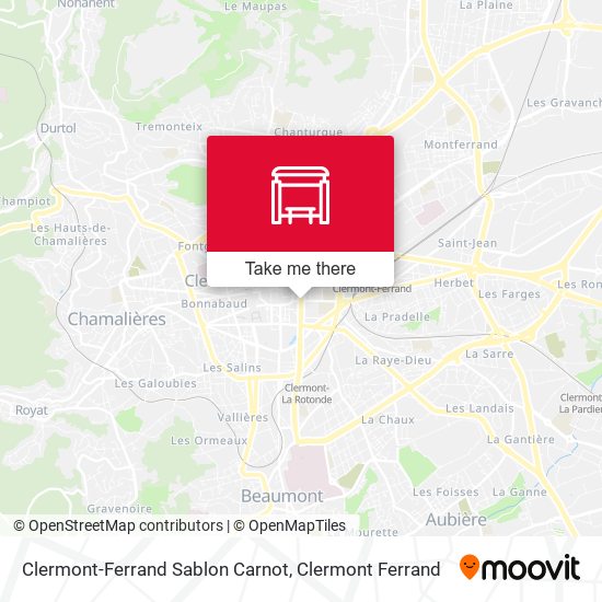 Mapa Clermont-Ferrand Sablon Carnot