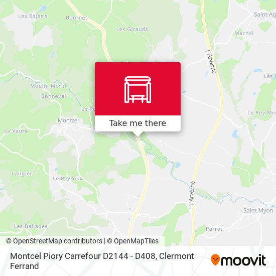 Montcel Piory Carrefour D2144 - D408 map