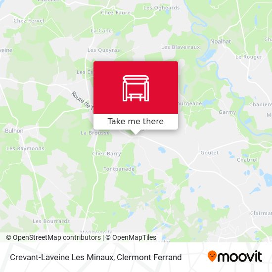Crevant-Laveine Les Minaux map