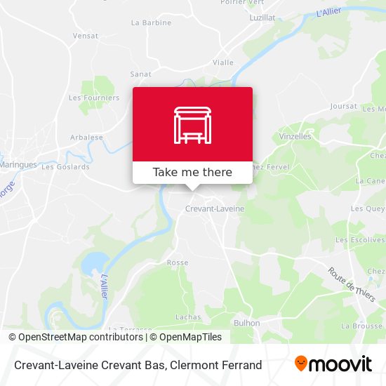 Crevant-Laveine Crevant Bas map
