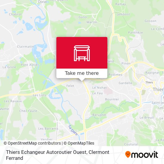 Thiers Echangeur Autoroutier Ouest map