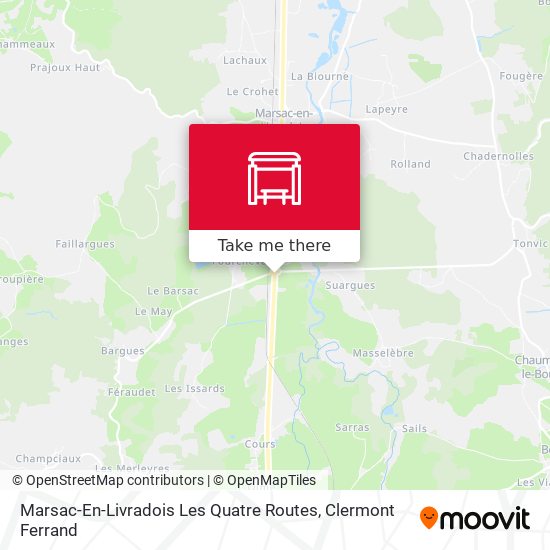 Marsac-En-Livradois Les Quatre Routes map