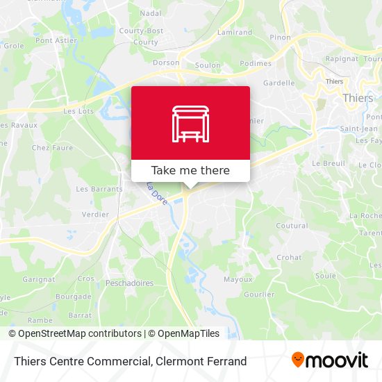 Thiers Centre Commercial map