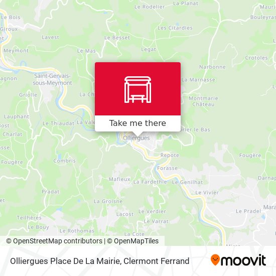 Olliergues Place De La Mairie map