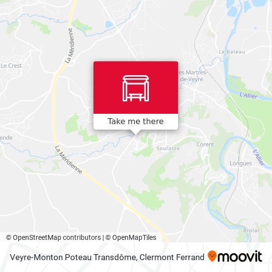 Veyre-Monton Poteau Transdôme map