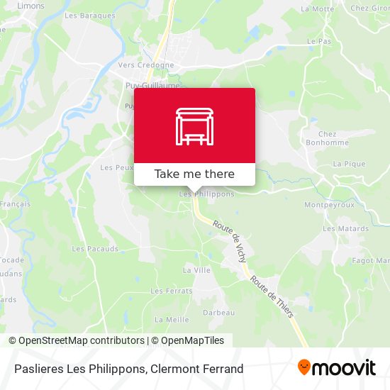 Paslieres Les Philippons map