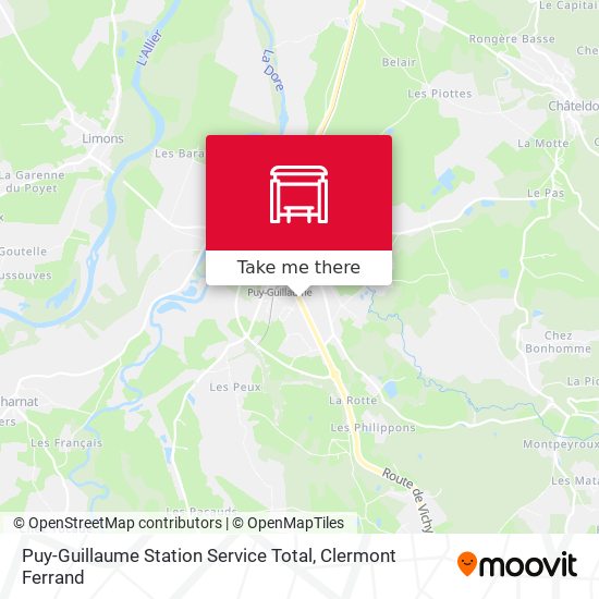 Puy-Guillaume Station Service Total map