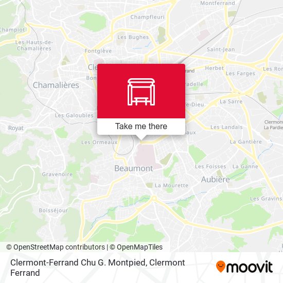 Mapa Clermont-Ferrand Chu G. Montpied