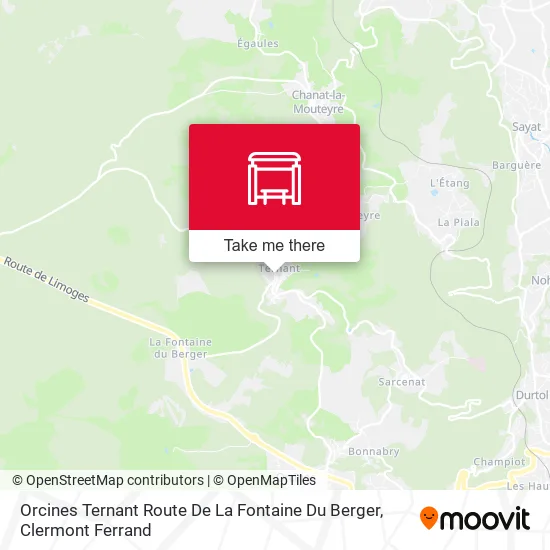 Orcines Ternant Route De La Fontaine Du Berger map