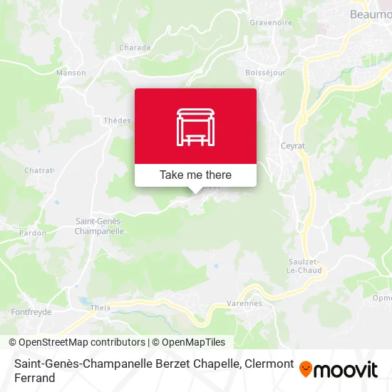 Saint-Genès-Champanelle Berzet Chapelle map