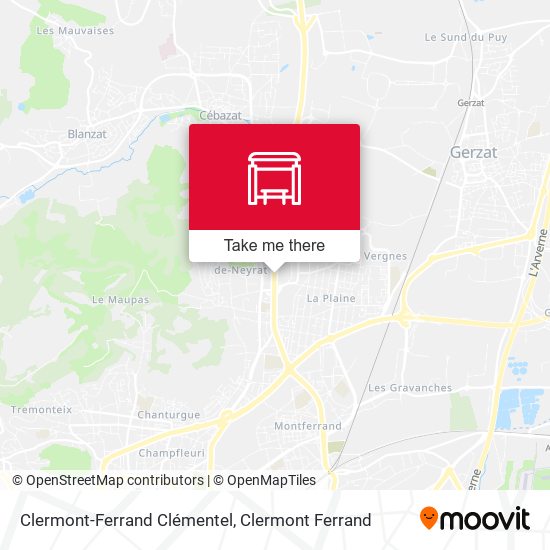Clermont-Ferrand Clémentel map