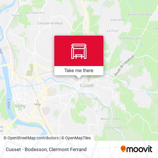 Cusset - Bodesson map