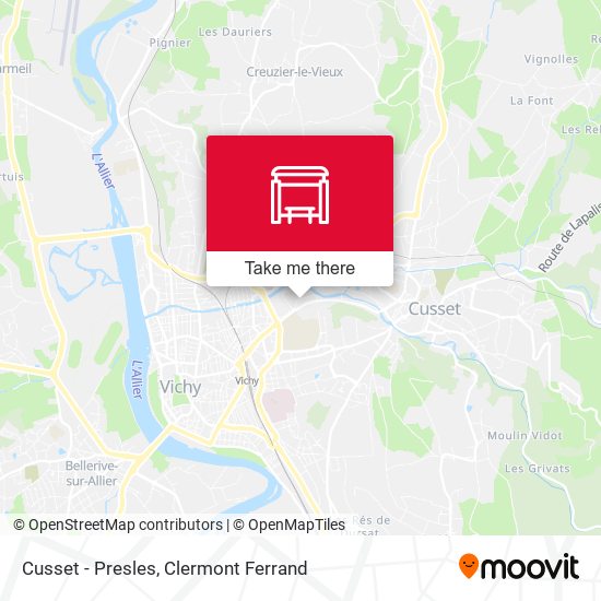 Cusset -  Presles map