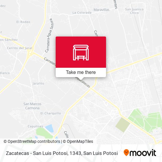 Mapa de Zacatecas - San Luis Potosi, 1343