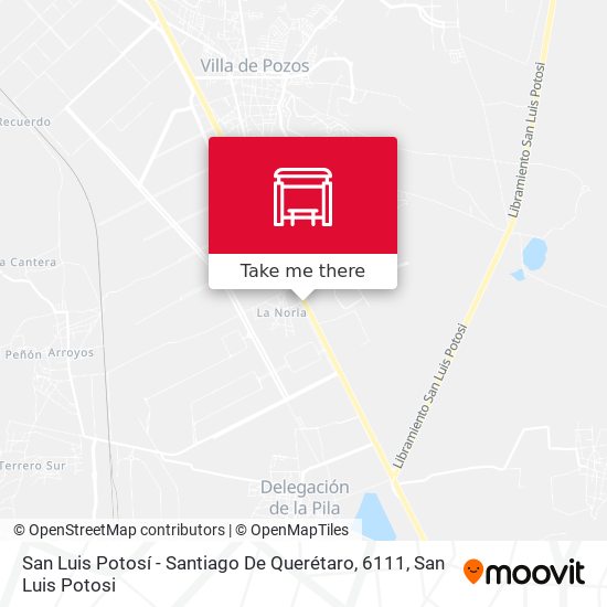 San Luis Potosí - Santiago De Querétaro, 6111 map