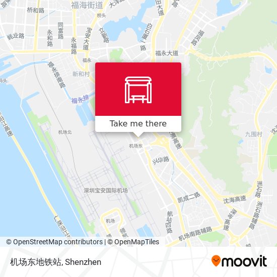机场东地铁站 map