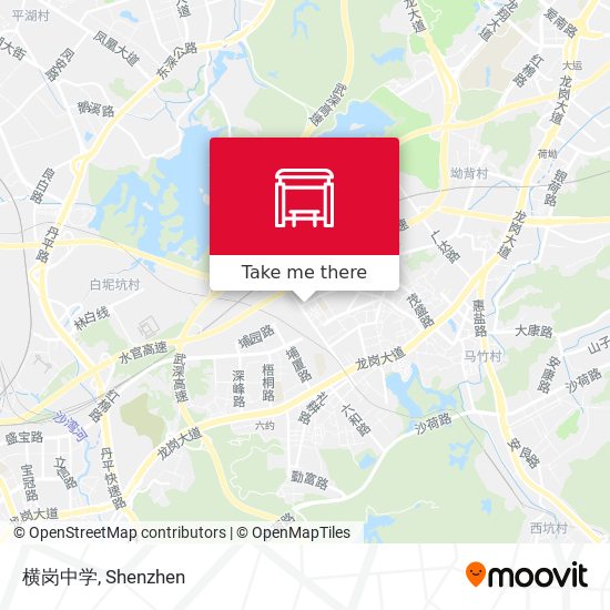横岗中学 map