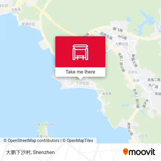 大鹏下沙村 map