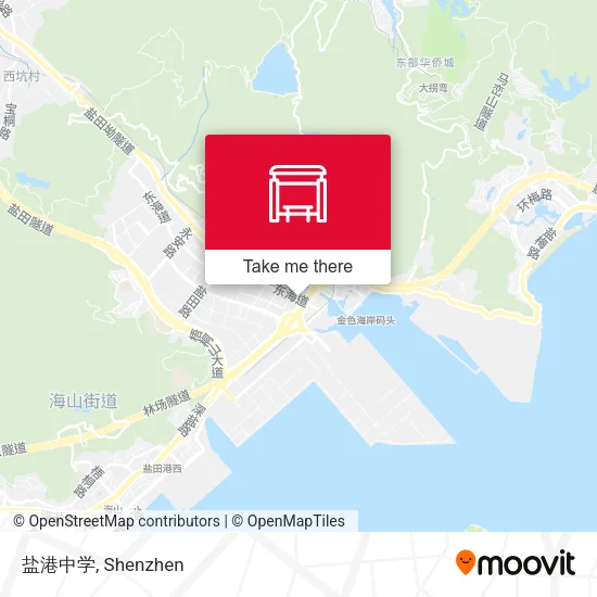 盐港中学 map