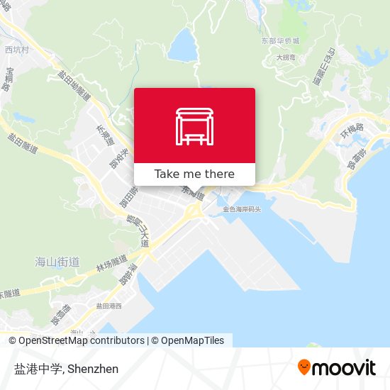 盐港中学 map