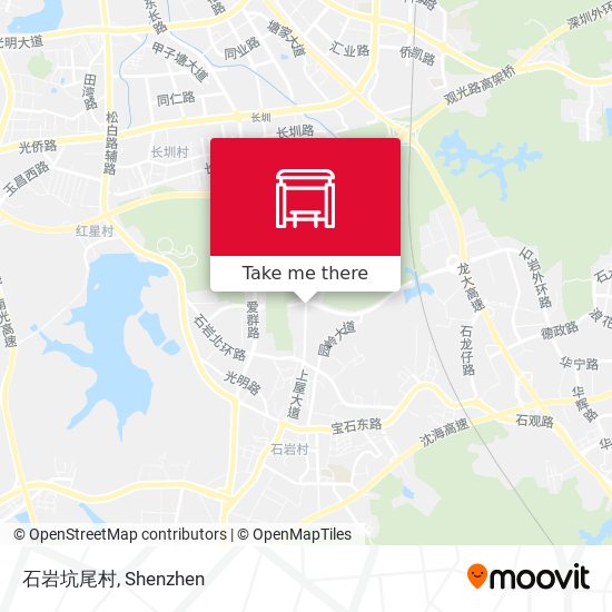 石岩坑尾村 map