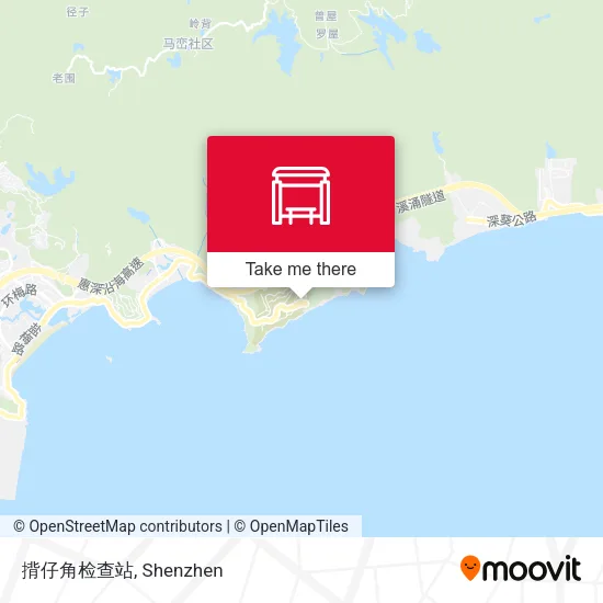 揹仔角检查站 map