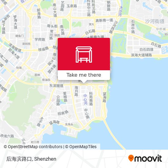 后海滨路口 map