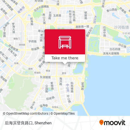 后海滨登良路口 map
