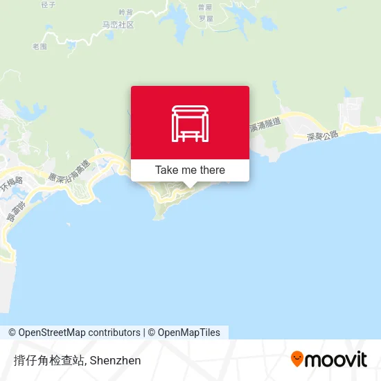 揹仔角检查站 map