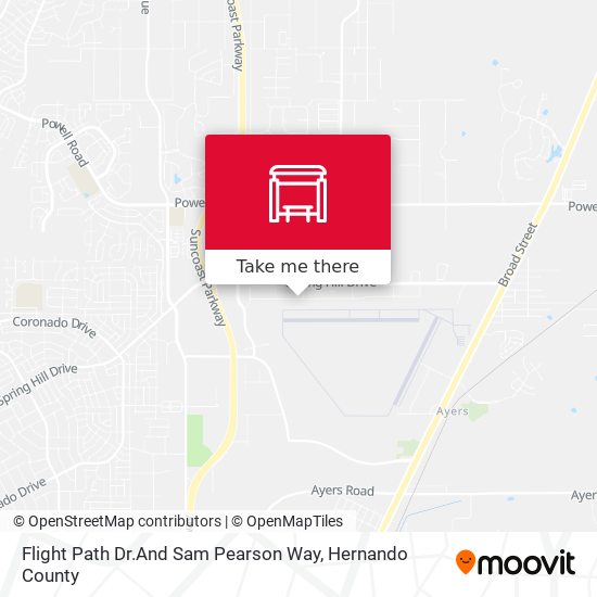 Flight Path Dr.And Sam Pearson Way map