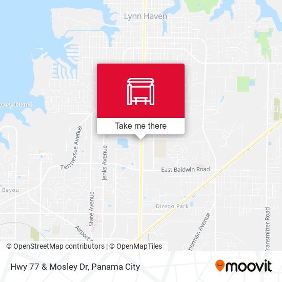 Hwy 77 & Mosley Dr map