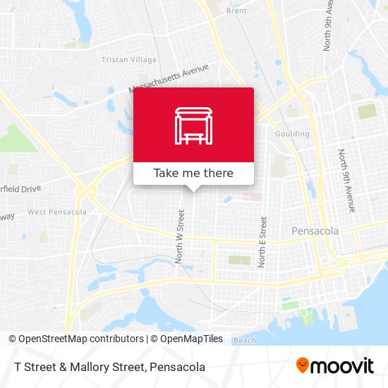 T Street & Mallory Street map