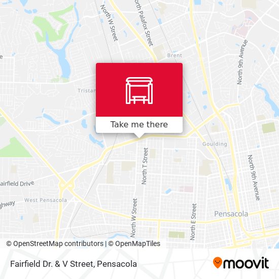 Fairfield Dr. & V Street map