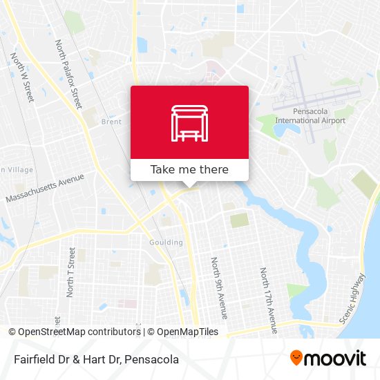 Fairfield Dr & Hart Dr map