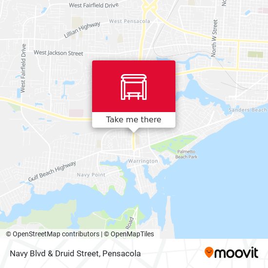 Navy Blvd & Druid Street map
