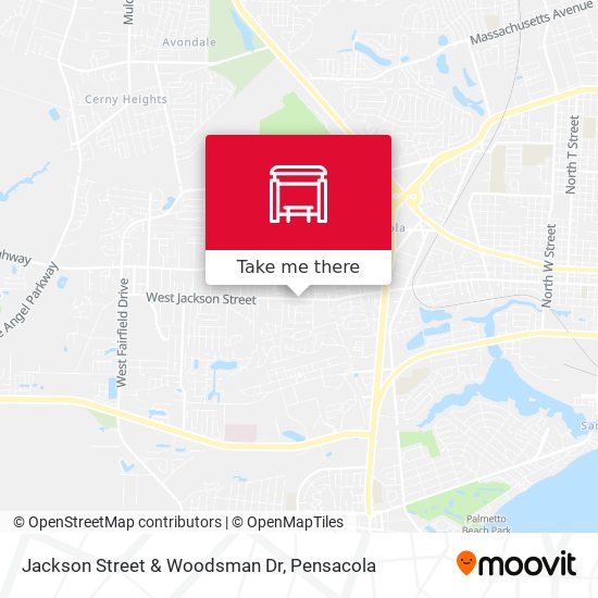 Jackson Street & Woodsman Dr map