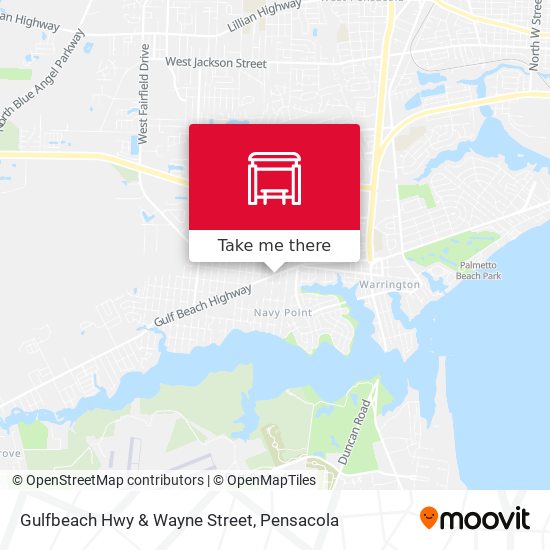 Gulfbeach Hwy & Wayne Street map