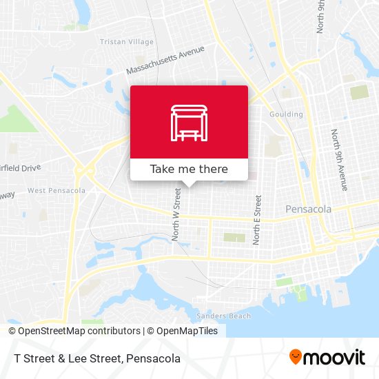 T Street & Lee Street map