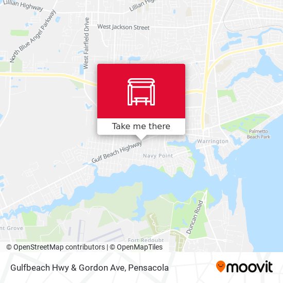 Gulfbeach Hwy & Gordon Ave map