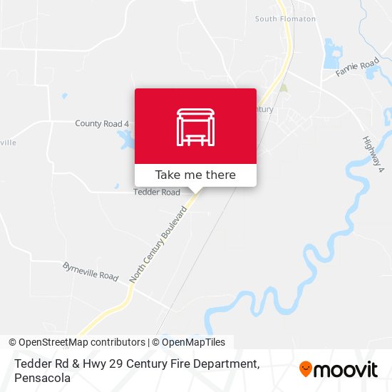 Tedder Rd & Hwy 29 Century Fire Department map