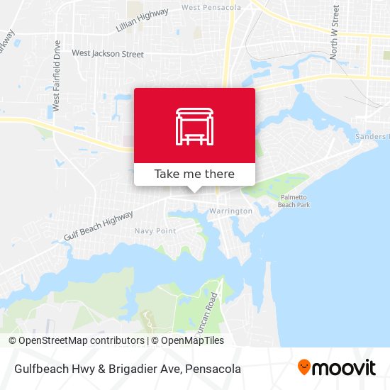 Gulfbeach Hwy & Brigadier Ave map