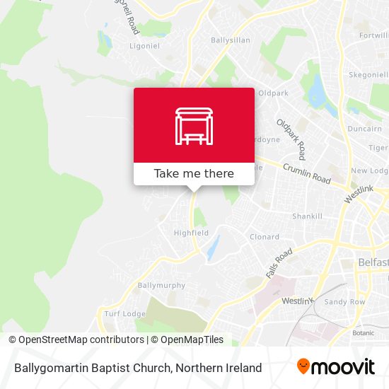 Ballygomartin Baptist Church map